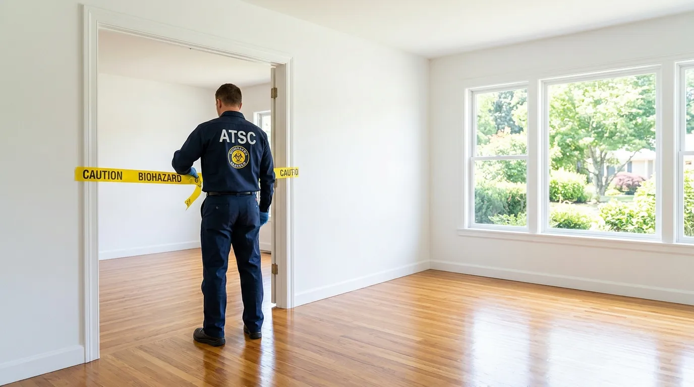 Certified biohazard cleanup crew performing Decomposition Cleanup in Greendale